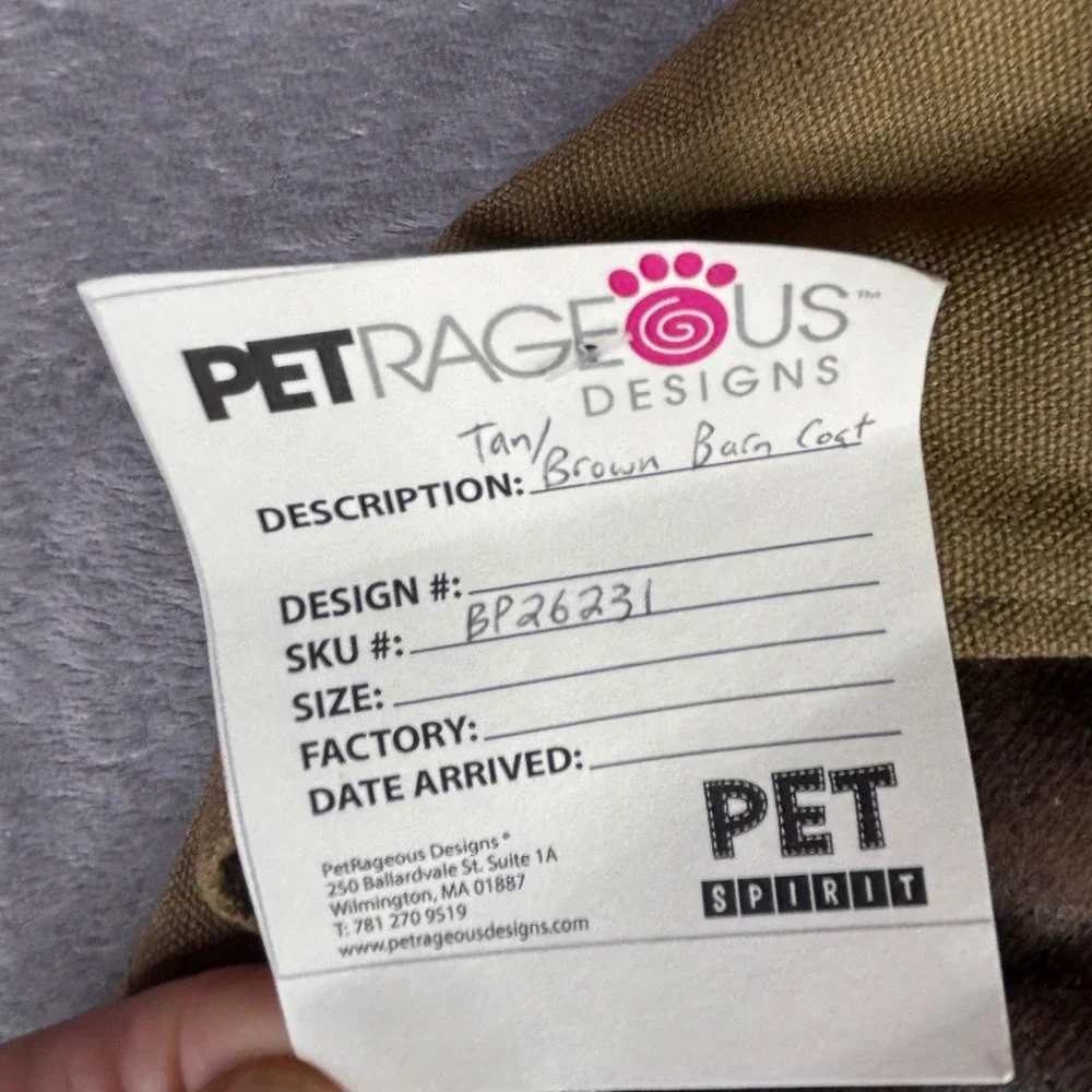 Timber Tails Dog Barn Coat Tan Brown Plaid Lined Canvas Jacket‎ BP26231 Large